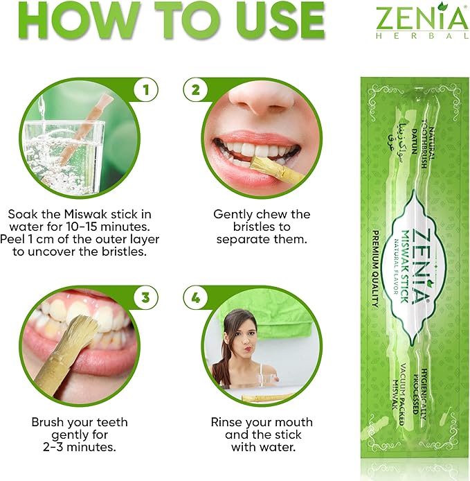 Zenia Natural Miswak Toothbrush 5 Pack