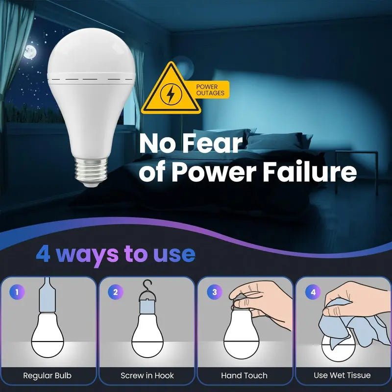 4 Pack Rechargeable Emergency Light Bulbs