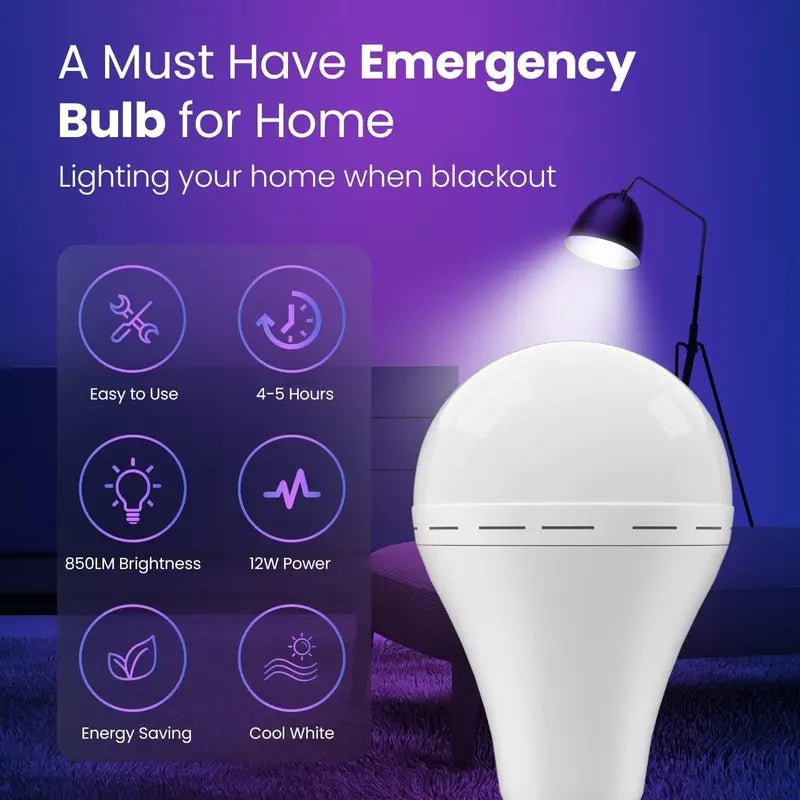 4 Pack Rechargeable Emergency Light Bulbs